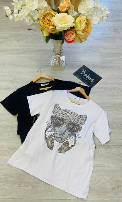 Sami T-shirts with leopard face