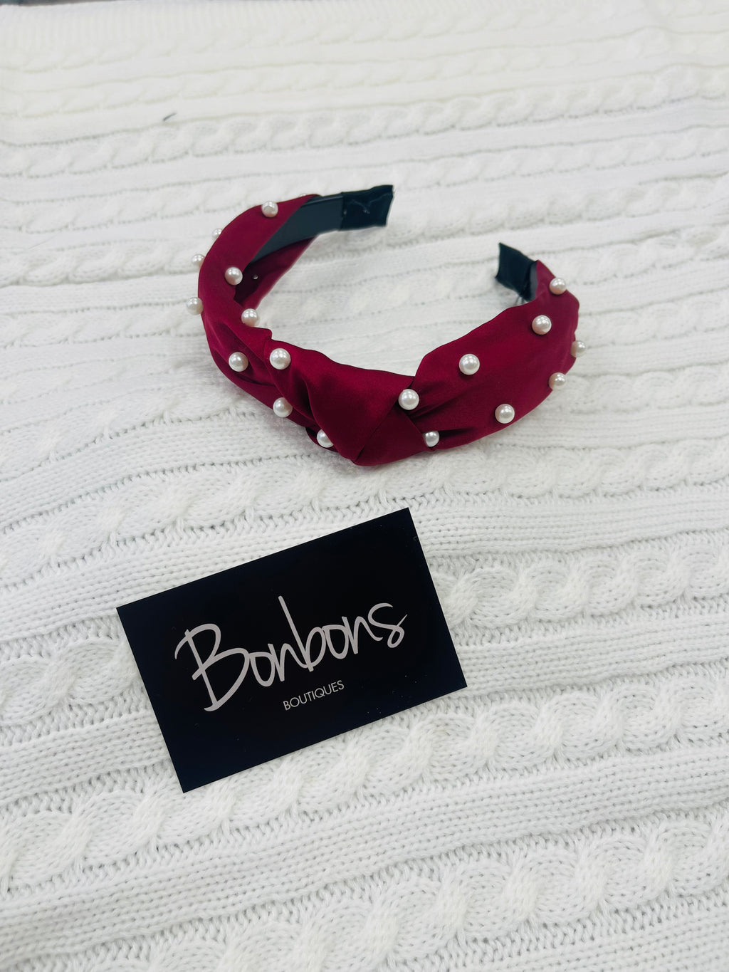 Pearl Embellished Knotted Headband