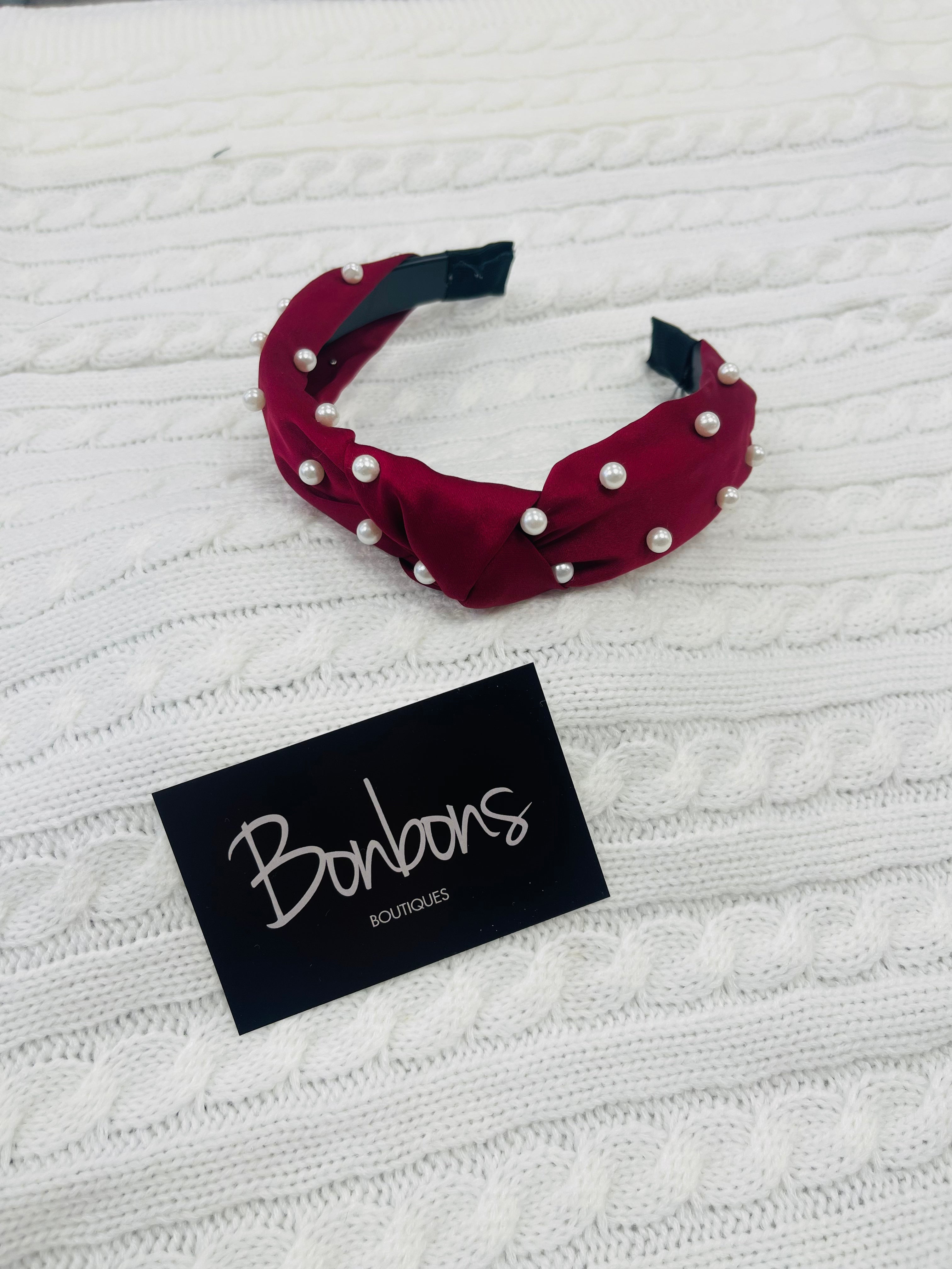 Pearl Embellished Knotted Headband